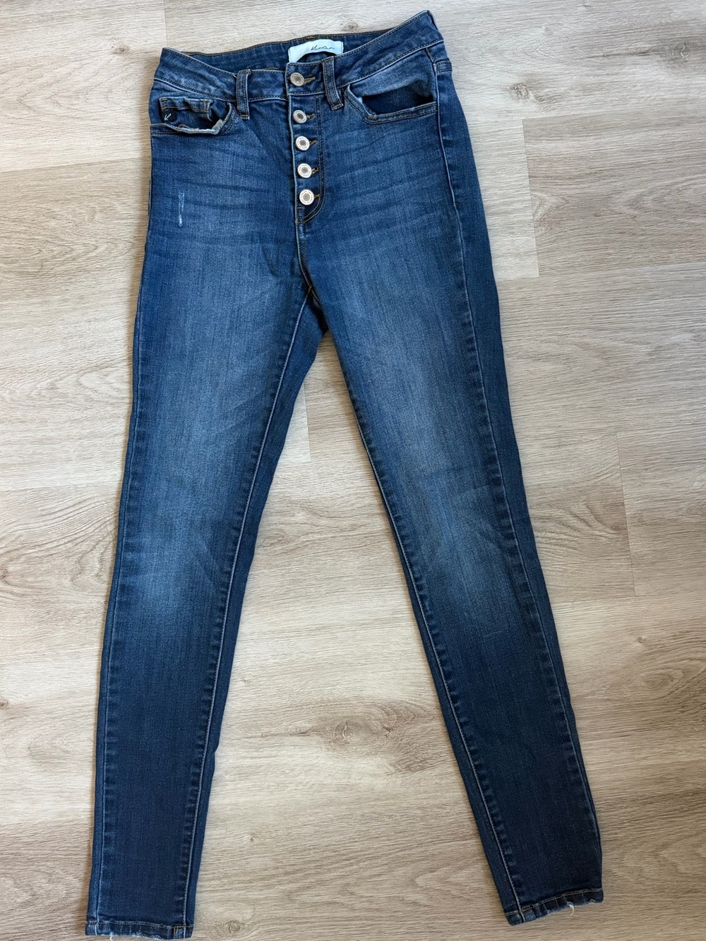 KanCan Dark Blue High-Rise Button-Fly Skinny Jeans